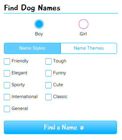 Dog Name Finder