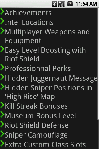 Call Of Duty Cheats FREE Android app Screenshot 1