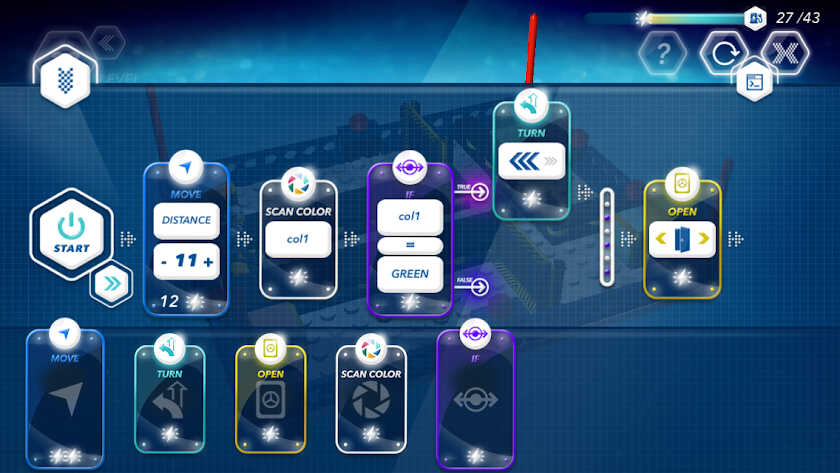 Robot School. Programming Game Screen 3