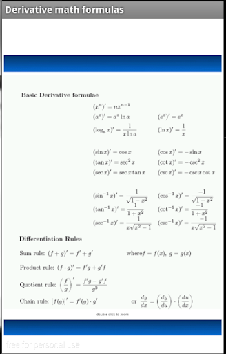 【免費教育App】Derivative table math-APP點子