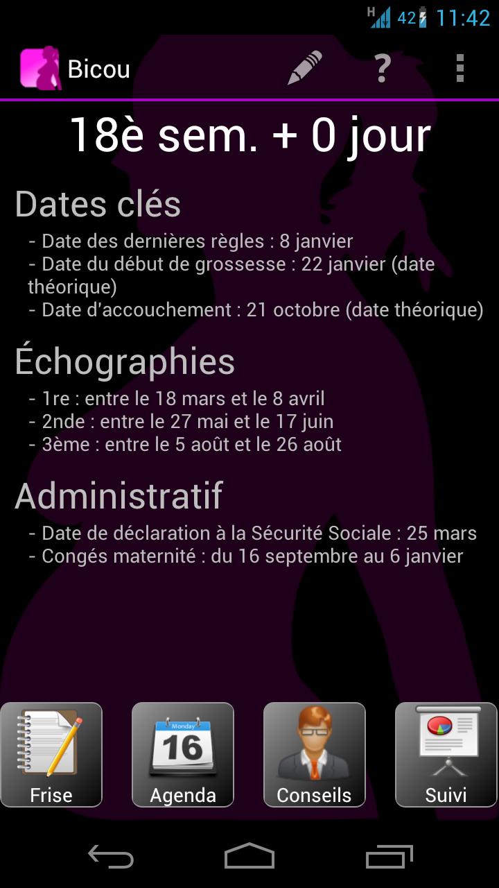 Android application My Pregnancy Follow-up Plus screenshort