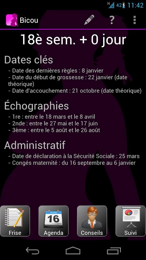 Android application My Pregnancy Follow-up Plus screenshort