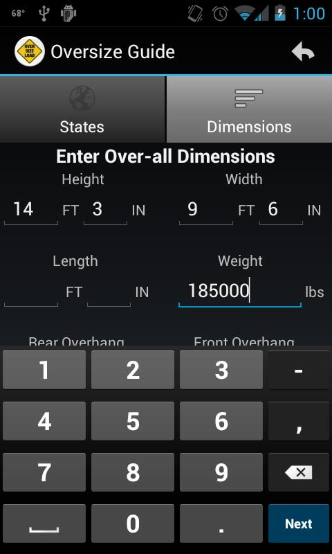 Oversize Guide Screen 2