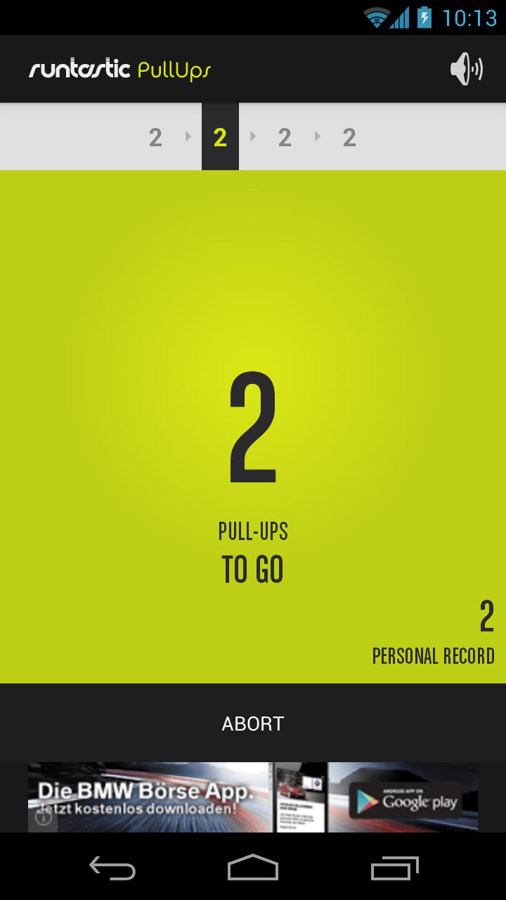 Runtastic Pull-ups Workout Screen 3