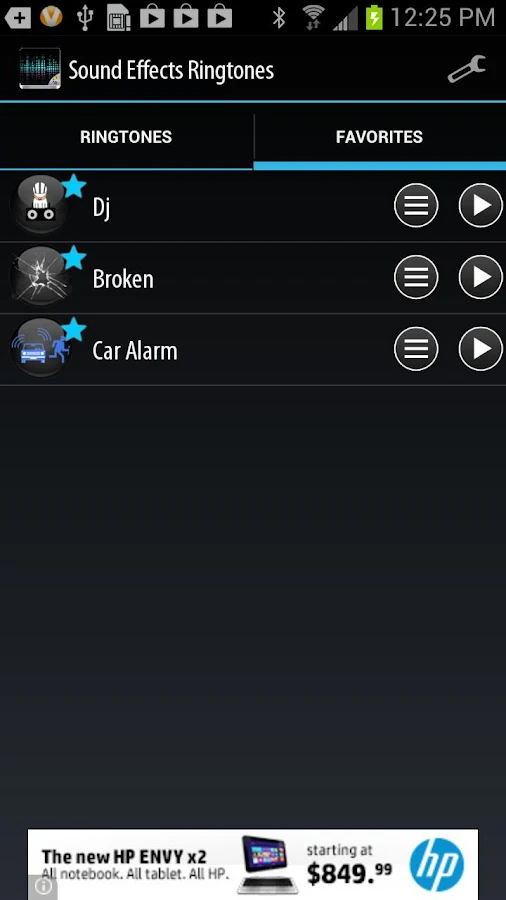 Efeitos de som Ringtones - screenshot
