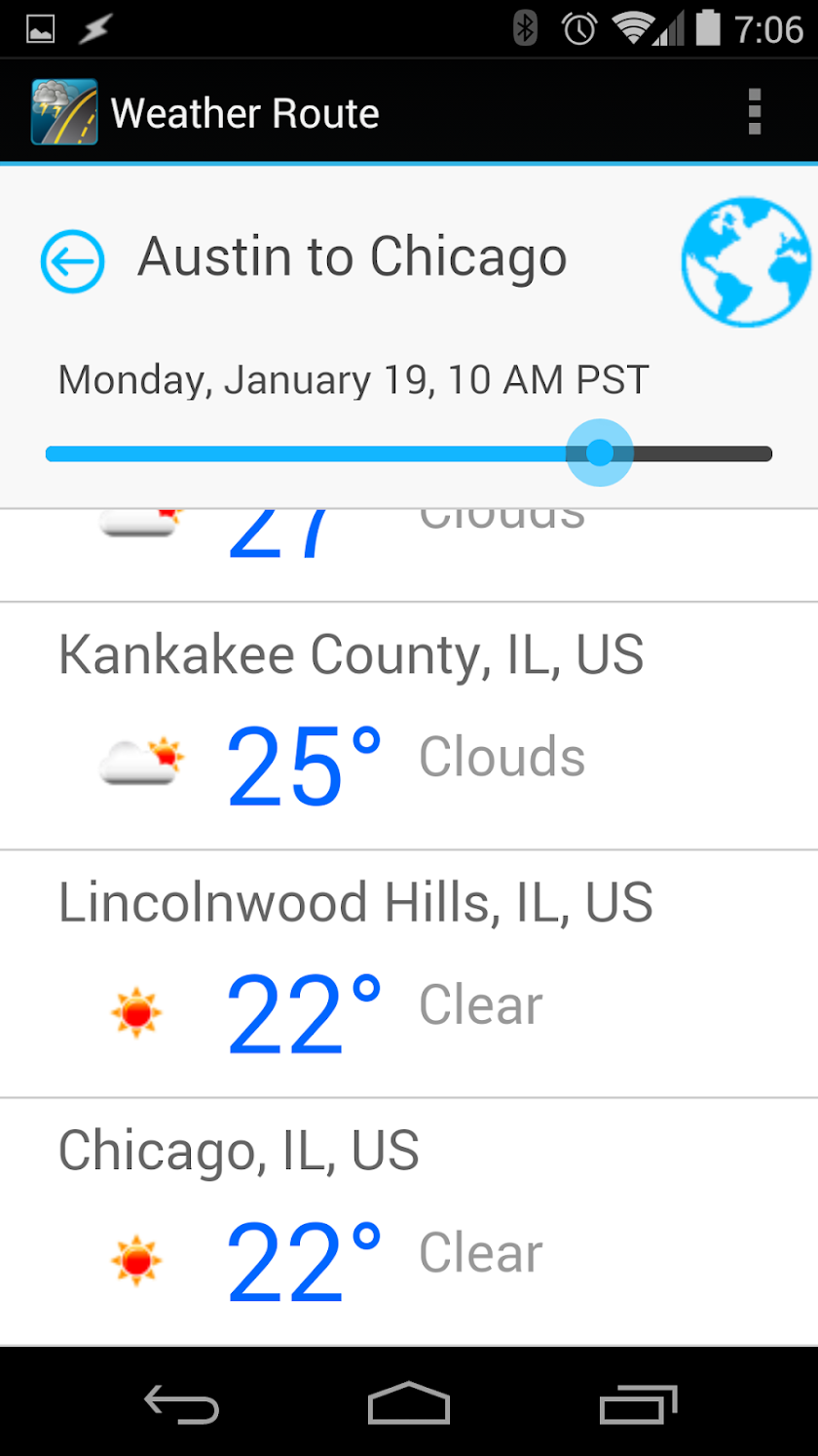 Weather Route Screen 3