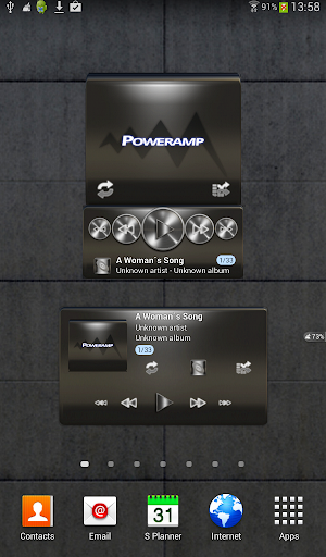 Poweramp widget - BLACK PLATIN