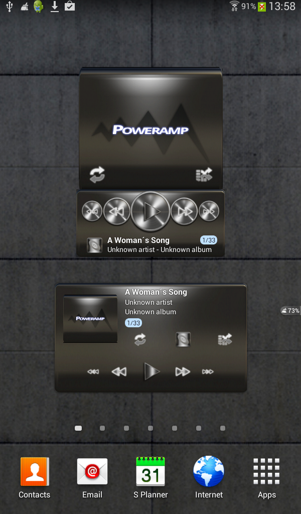 Poweramp widget - BLACK PLATIN Screen 1