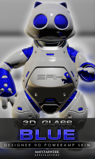 poweramp skin blue 3d