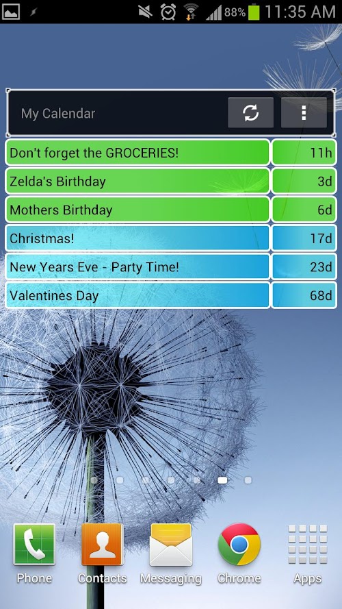 Android application Countdown Calendar screenshort