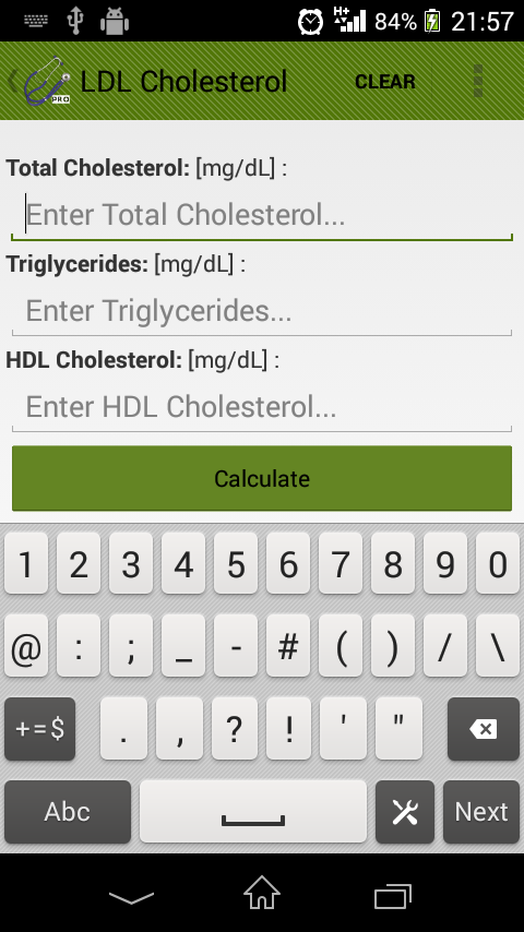 Medical Calculator Screen 2