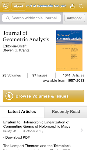 Journal of Geometric Analysis