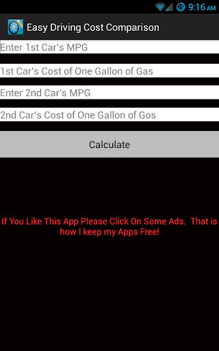 Easy Driving Cost Calculator