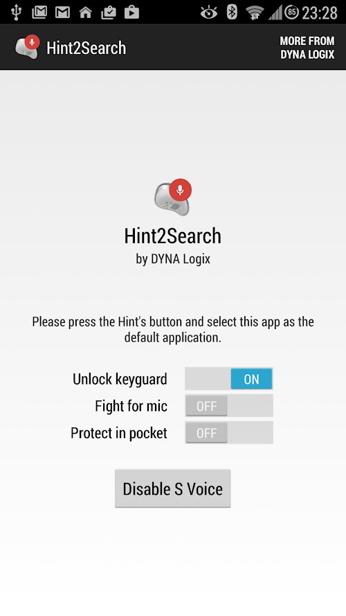 Android application Hint2Search Bluetooth Launch screenshort