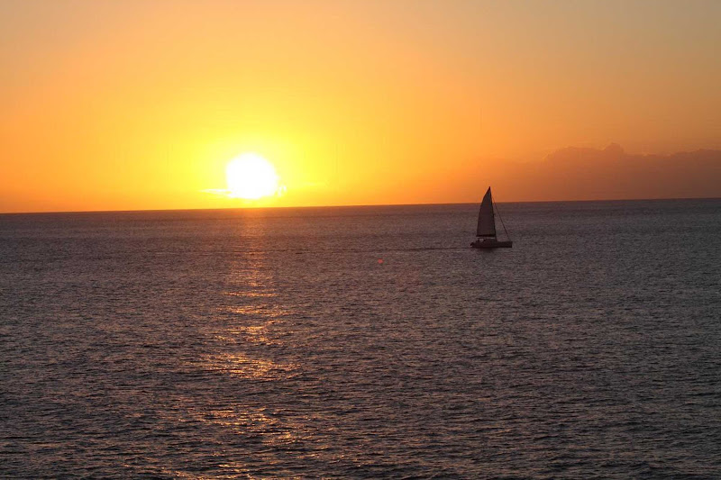 A spectacular sunset in the Pitons region of St. Lucia.