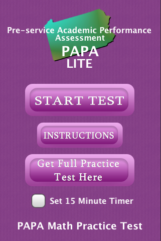 PAPA Math Practice Test Lite