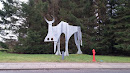 Metal Cow Sculpture 