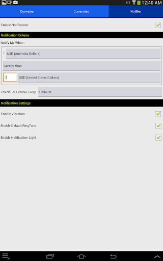 Currency Converter & Notifier