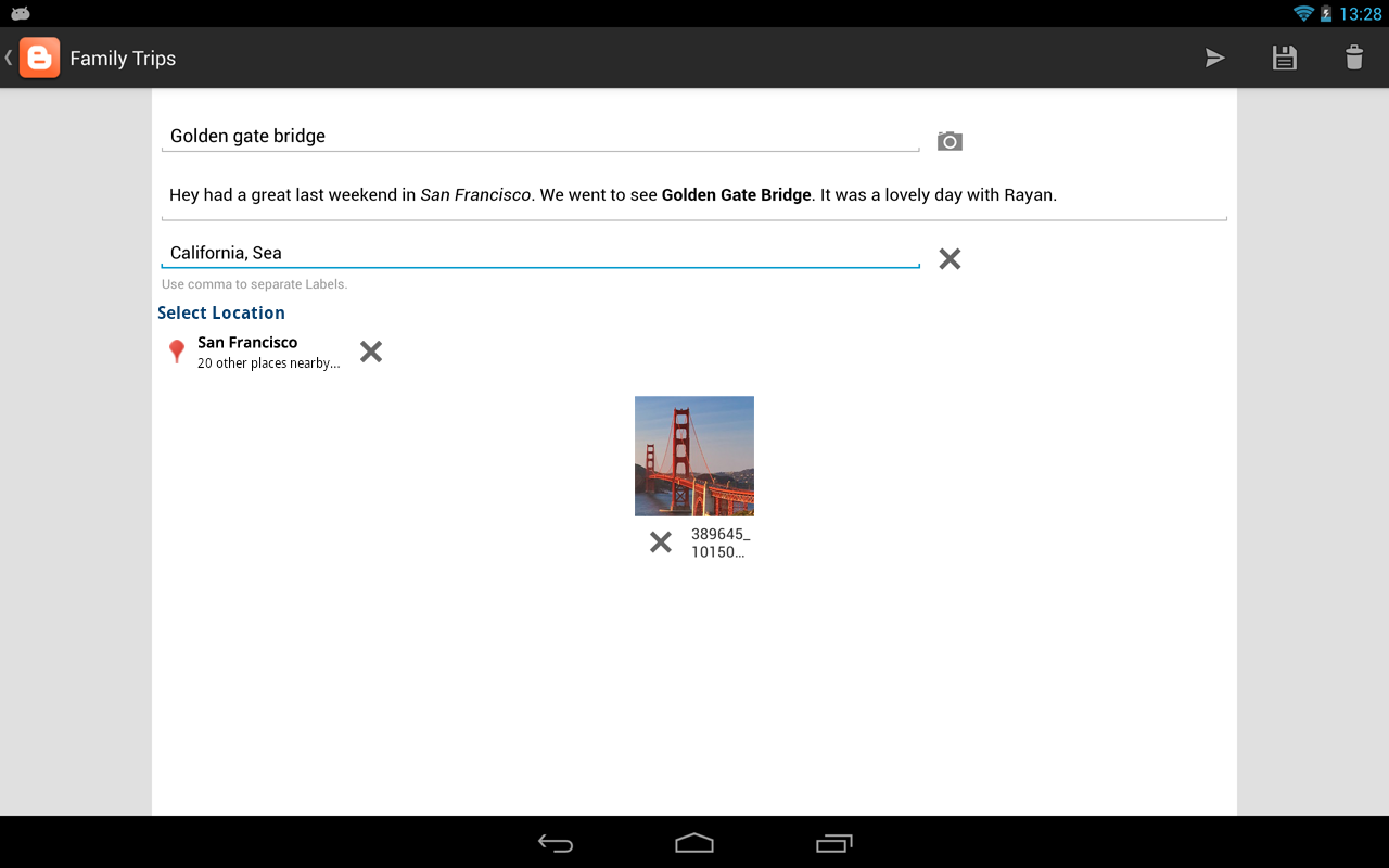 Blogger - screenshot