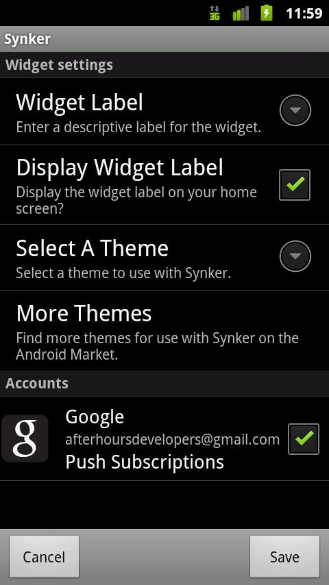 Synker Widget Unlock Key Screen 3