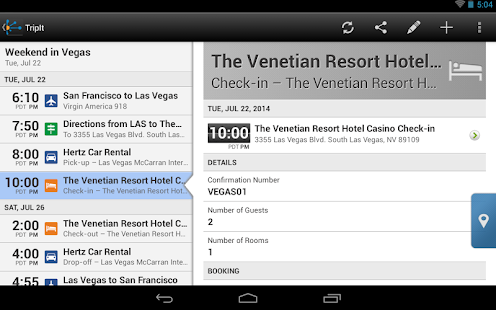 TripIt Travel Organizer No Ads - screenshot thumbnail