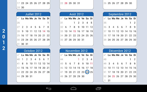 Calendrier Annuel