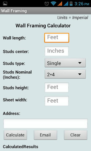 Wall Framming Calculator