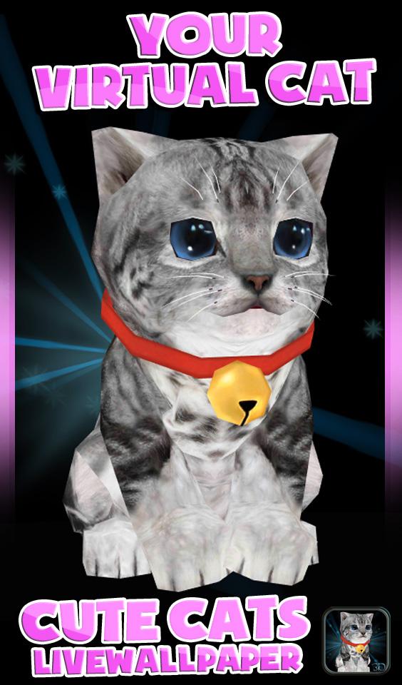 Fluffy Cat Pet 3D HD lwp Screen 2