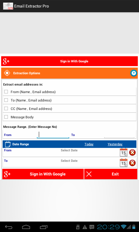 Email Extractor Pro Screen 2