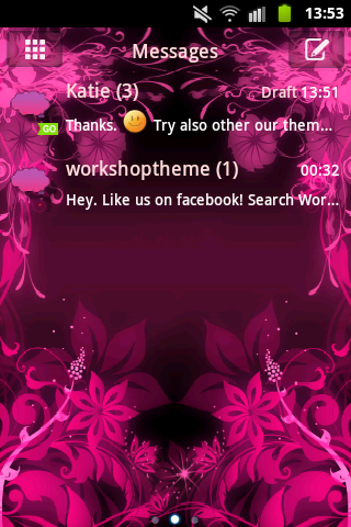 GO SMS Theme Pink Flower Buy