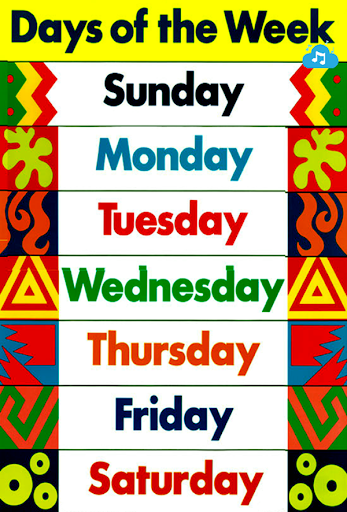 Days Of The Week Song For Kids