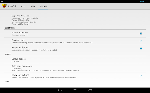 SuperSU Screenshot