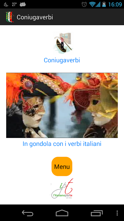 Android application Coniugaverbi screenshort