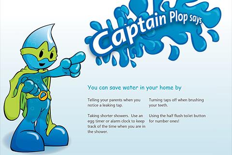 Captain Plop water saving