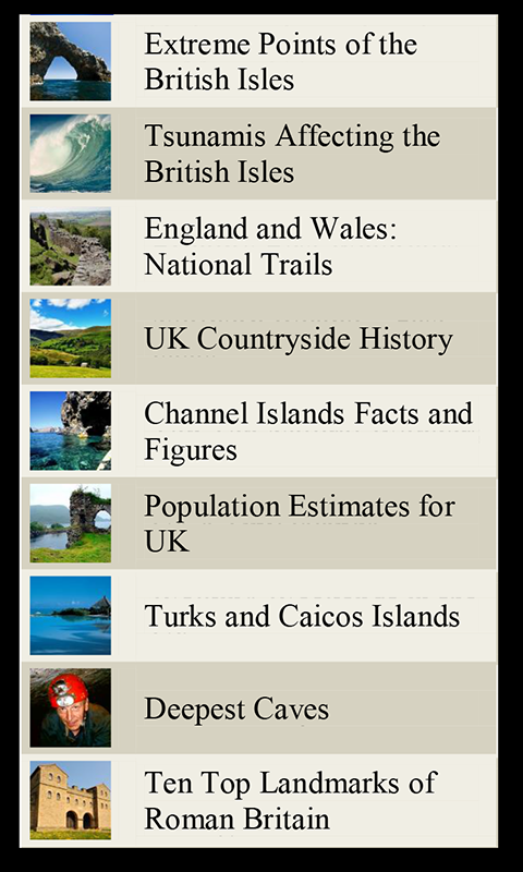 Android application British Geography screenshort
