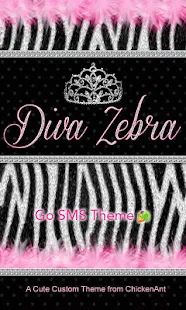 Diva Zebra Go SMS Theme