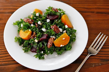 Roasted Beet Salad with Kale and Maple Balsamic