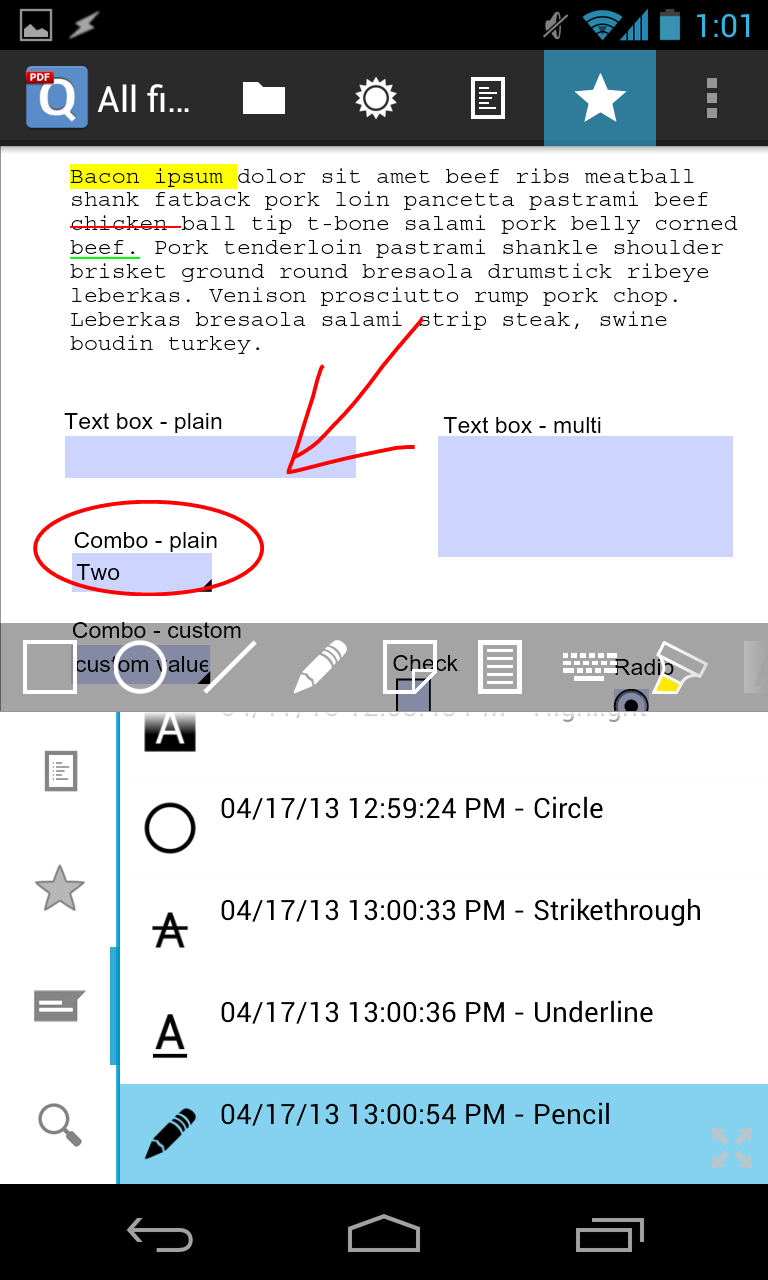 qPDF Notes Pro PDF Reader Screen 3