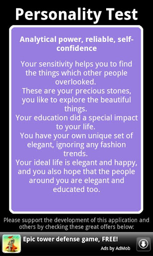 Personality Test Android app Screenshot 3