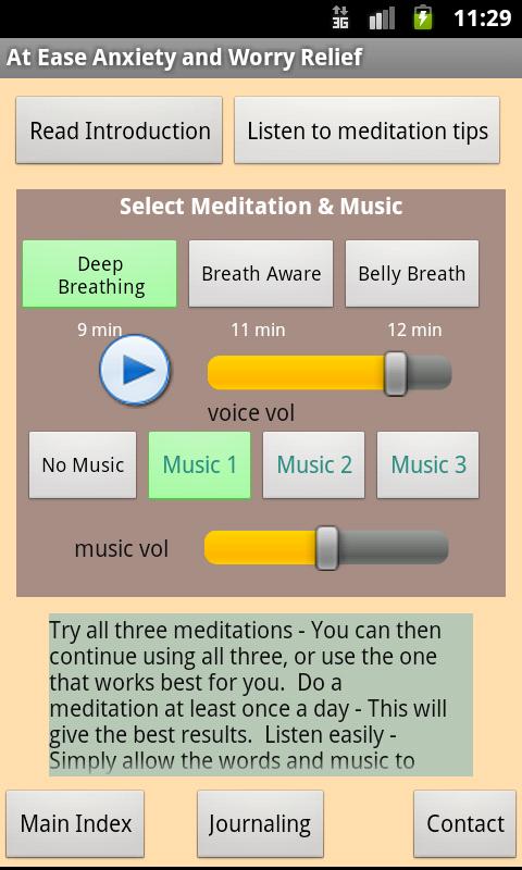 Android application At Ease Anxiety &amp; Worry Relief screenshort