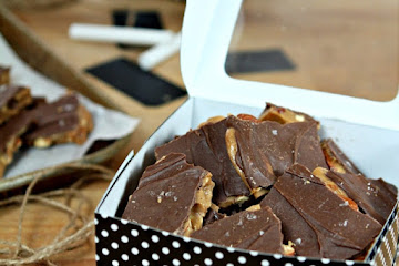 Salted Chocolate English Toffee with Toasted Almonds