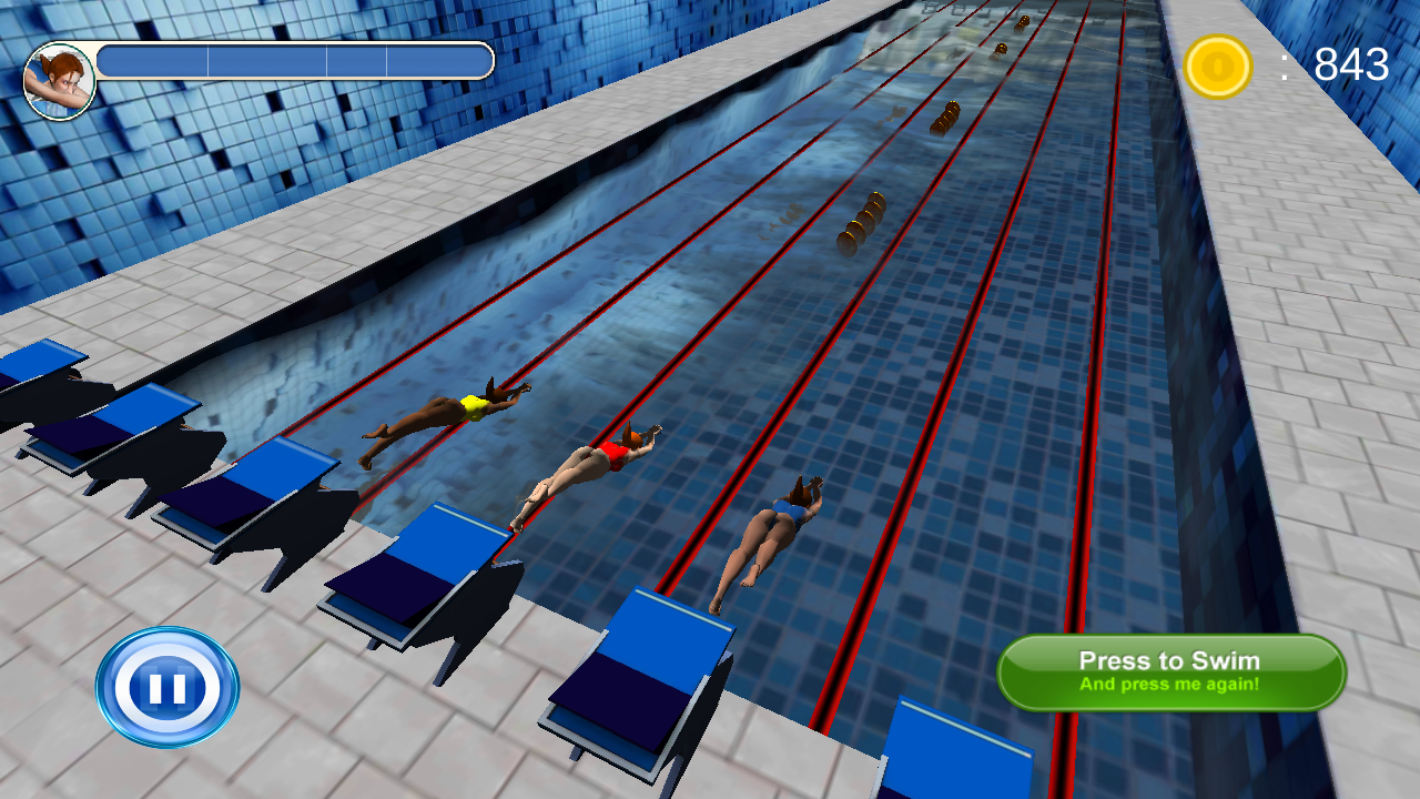 Android application Swimming Race 3D screenshort