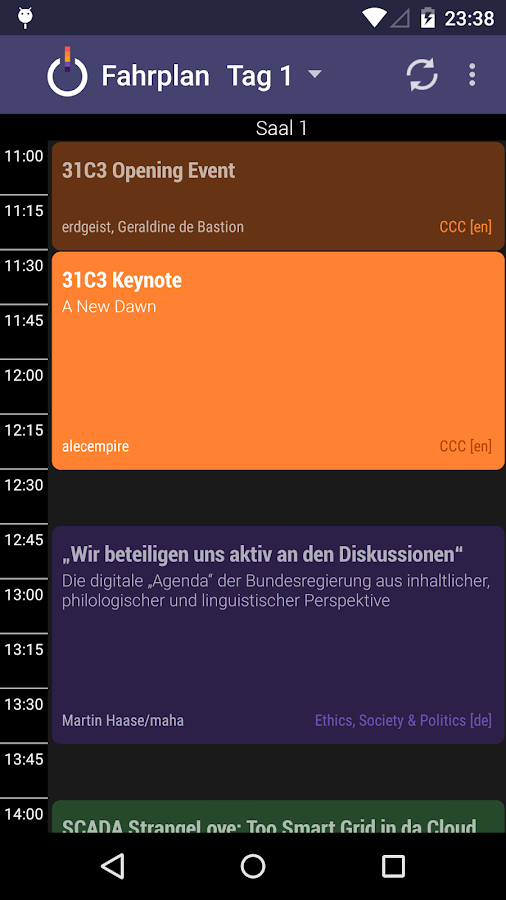    32C3 Schedule- screenshot  