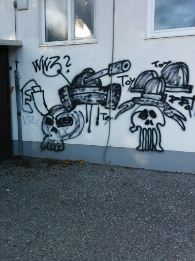 Skull army graffiti