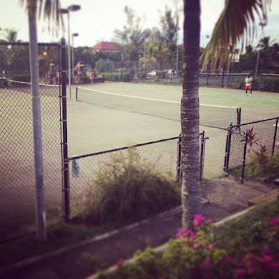 Tennis courts at Crow's Nest, Jolly Beach