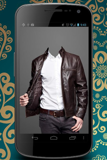 Leather Coat Man Photo Suit