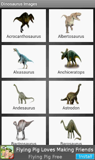 Dinosaur names their images