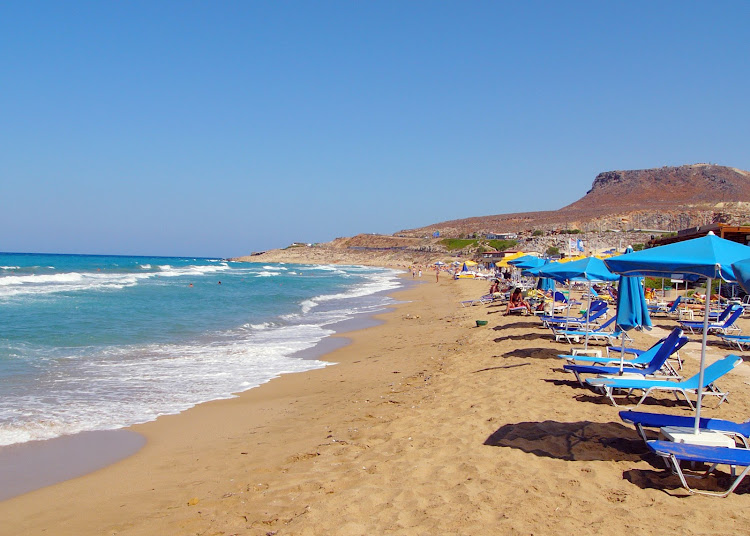 Heraklion beach on the island of Crete, Greece.