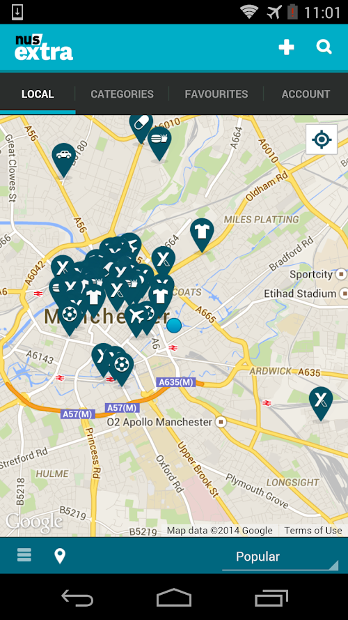 Android application NUS extra - Student Discounts screenshort