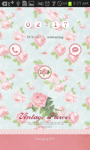 【免費個人化App】Vintage flower go locker theme-APP點子